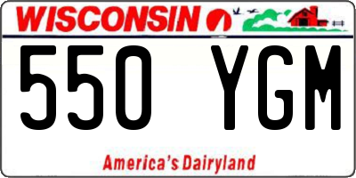 WI license plate 550YGM