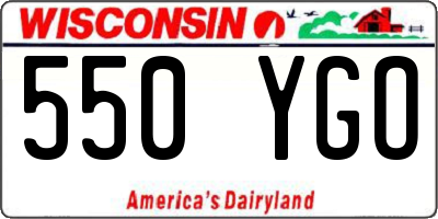 WI license plate 550YGO