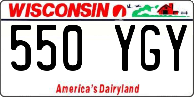WI license plate 550YGY