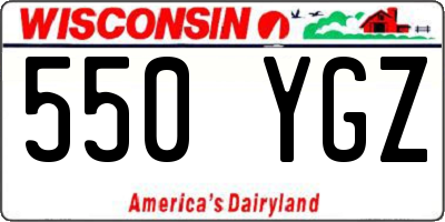 WI license plate 550YGZ