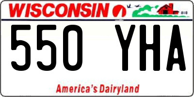 WI license plate 550YHA