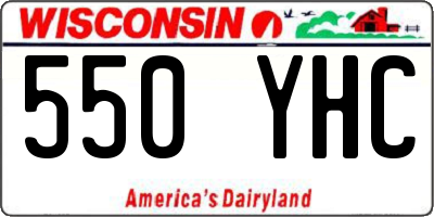 WI license plate 550YHC