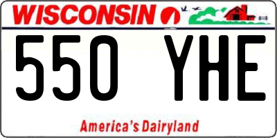 WI license plate 550YHE