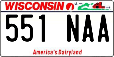 WI license plate 551NAA