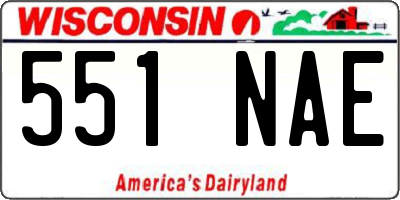 WI license plate 551NAE