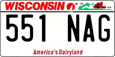 WI license plate 551NAG