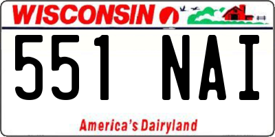 WI license plate 551NAI