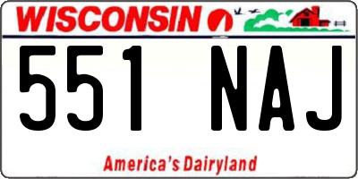 WI license plate 551NAJ