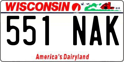 WI license plate 551NAK