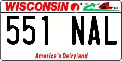 WI license plate 551NAL