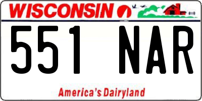 WI license plate 551NAR