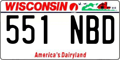 WI license plate 551NBD