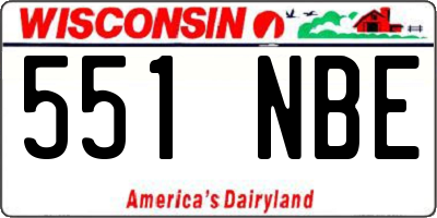 WI license plate 551NBE