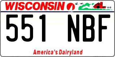 WI license plate 551NBF