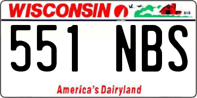 WI license plate 551NBS