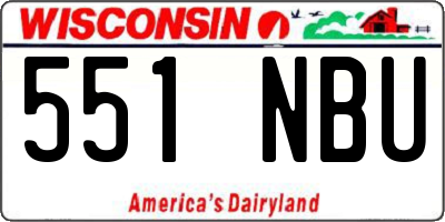 WI license plate 551NBU