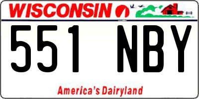 WI license plate 551NBY