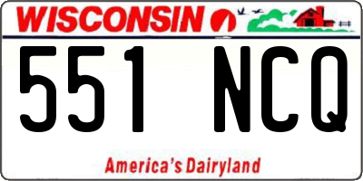 WI license plate 551NCQ