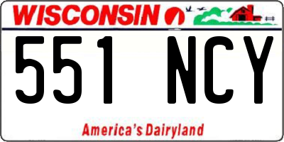 WI license plate 551NCY