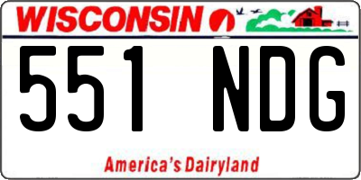 WI license plate 551NDG