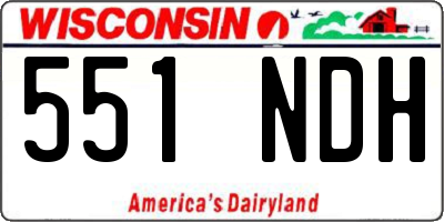WI license plate 551NDH
