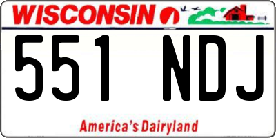 WI license plate 551NDJ