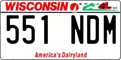 WI license plate 551NDM