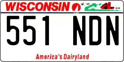 WI license plate 551NDN
