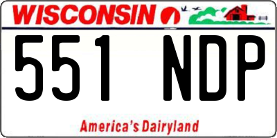 WI license plate 551NDP