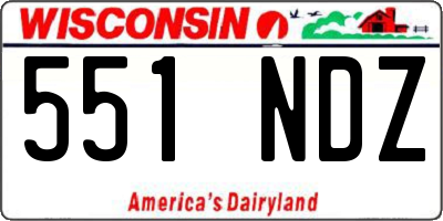 WI license plate 551NDZ