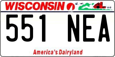 WI license plate 551NEA