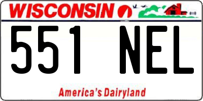 WI license plate 551NEL
