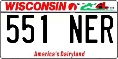 WI license plate 551NER