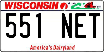 WI license plate 551NET