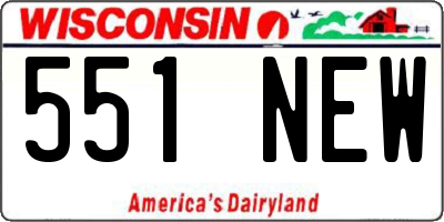 WI license plate 551NEW