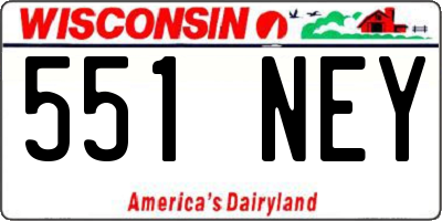 WI license plate 551NEY