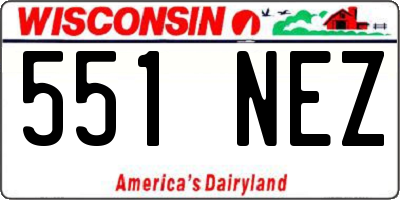 WI license plate 551NEZ