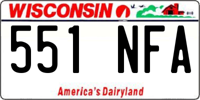 WI license plate 551NFA