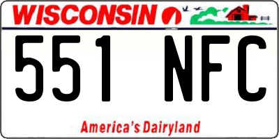 WI license plate 551NFC
