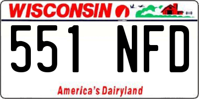 WI license plate 551NFD