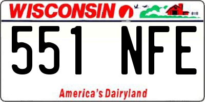 WI license plate 551NFE