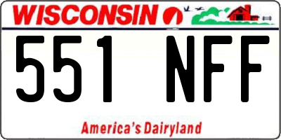 WI license plate 551NFF