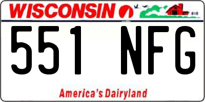 WI license plate 551NFG