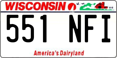 WI license plate 551NFI