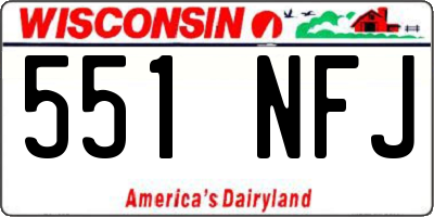 WI license plate 551NFJ