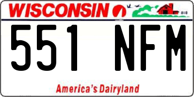 WI license plate 551NFM