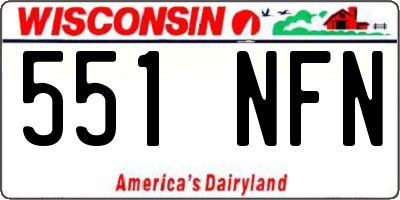 WI license plate 551NFN
