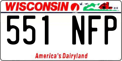 WI license plate 551NFP