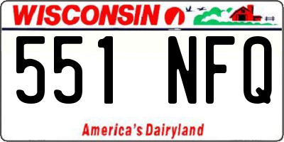 WI license plate 551NFQ