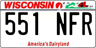 WI license plate 551NFR